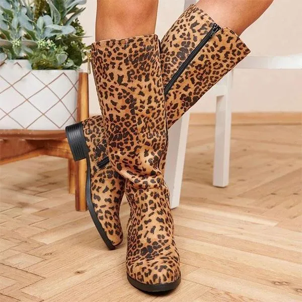 Adidas Courtflash Pickleball Shoes Women's Fashion Leopard Zipper Knee Boots 74247014S