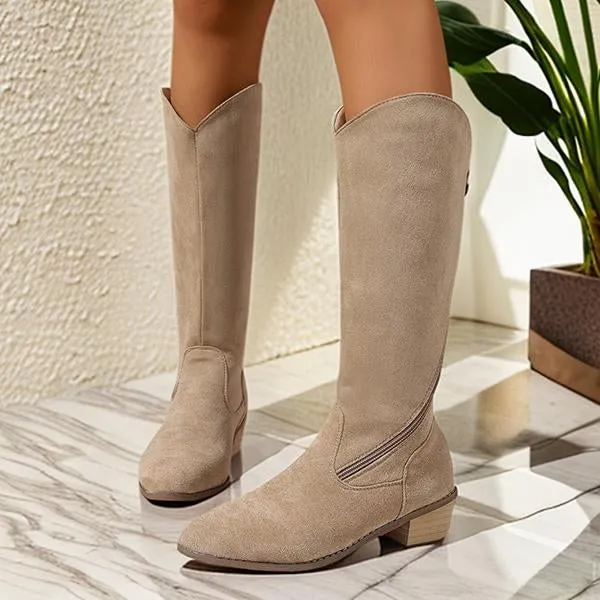 Women's Fashion Suede Side Zipper Boots 35392926S Adidas Shoes Like Socks