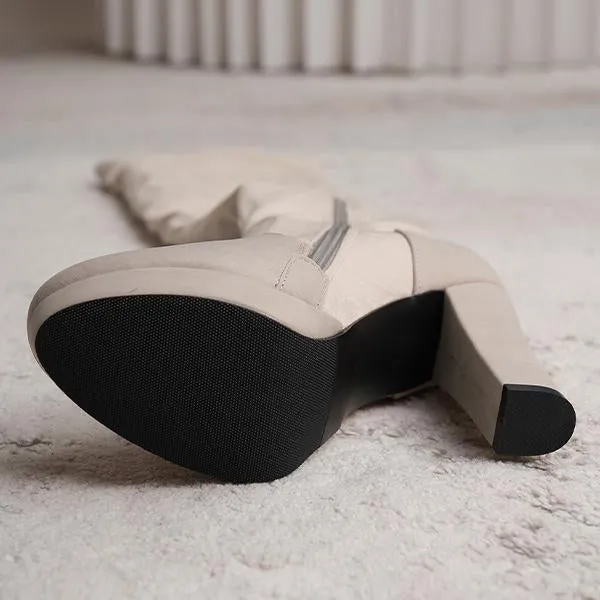 Jeremy Scott Wing Shoes Adidas Women's Fashionable Suede Stitching Chunky Heel Over-the-Knee Boots 59295590S