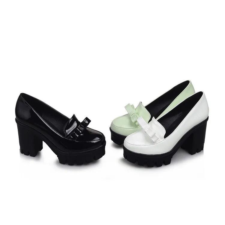 High Heels Walking Women's Knot High Heels Platform Pumps