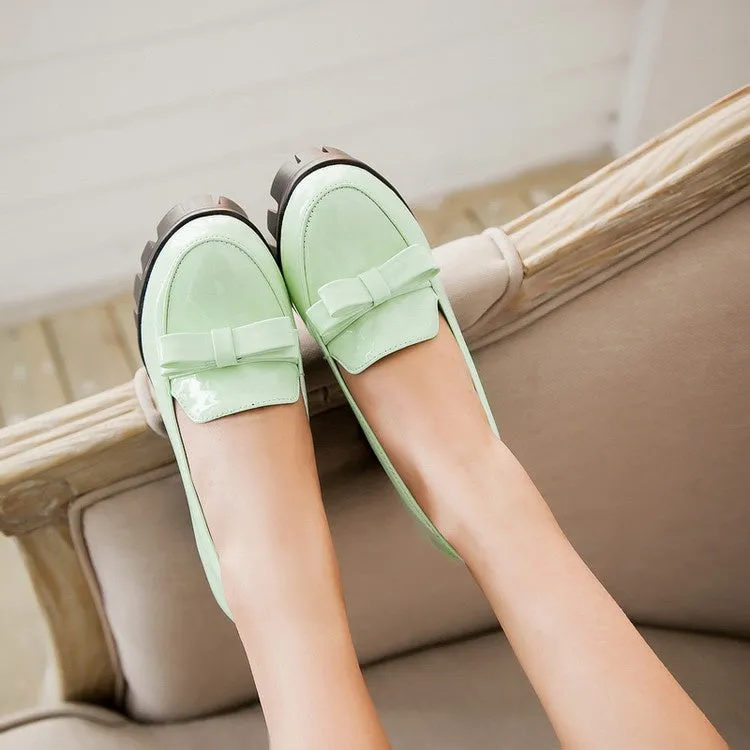 Chunky Knee High Heel Boots Women's Knot High Heels Platform Pumps