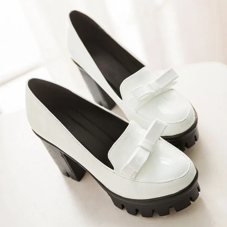 Women's Knot High Heels Platform Pumps High Heel Steel Caps