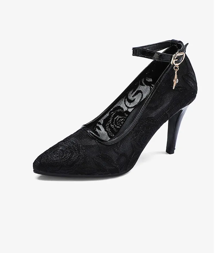 Women's Pointed Toe Ankle Strap High Heeled Thin Heels Pumps High Heels Png