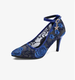 Heel Grips For High Heels Women's Pointed Toe Ankle Strap High Heeled Thin Heels Pumps