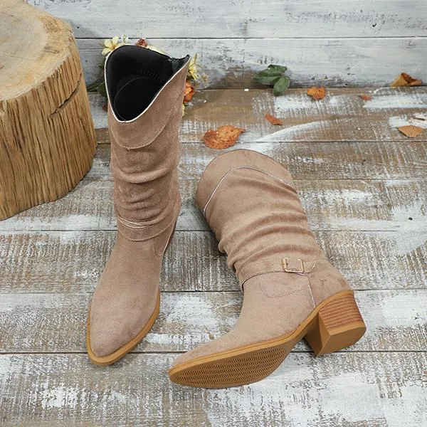 Women's Pointed Toe Belt Buckle Casual Mid-calf Boots 81951088S Adidas Lite Racer Adapt Shoes