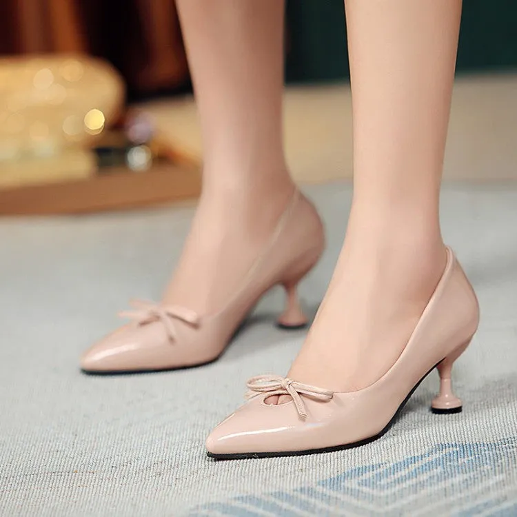 Women's Pointed Toe Knot High Heel Pumps High Heel Vintage