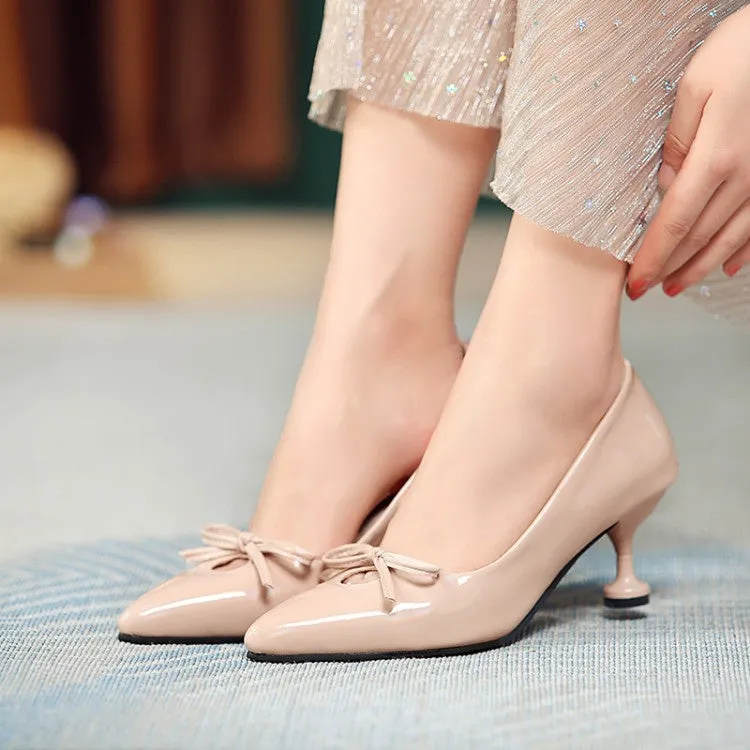Open Toe Lace Up High Heels Women's Pointed Toe Knot High Heel Pumps