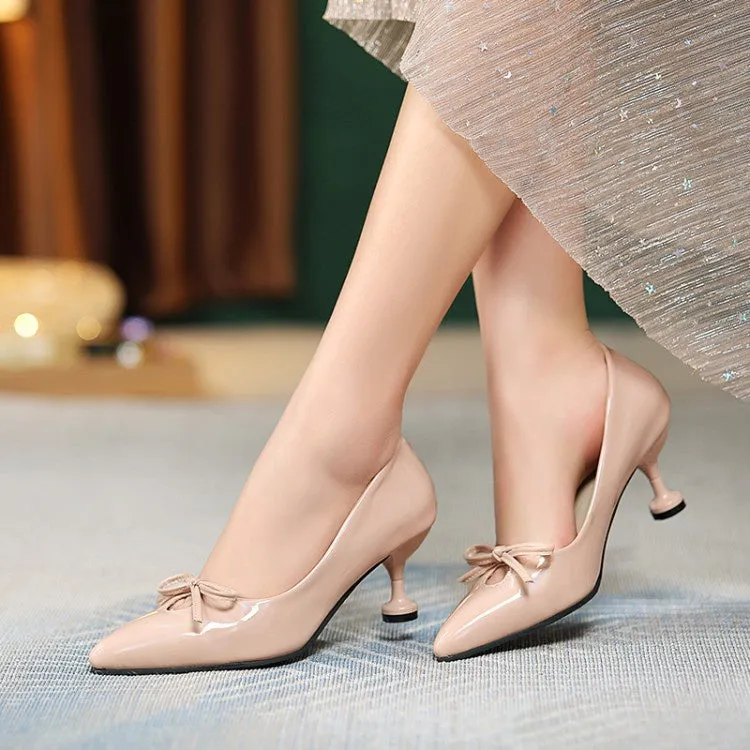 High Heel Ankle Strap Women's Pointed Toe Knot High Heel Pumps