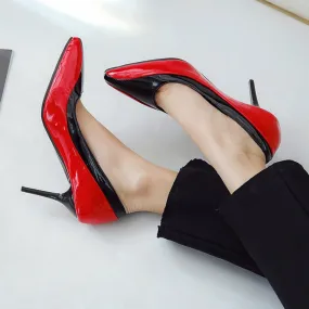 Women's Pointed Toe Patent Leather Pumps High Heels Olivia High Heels