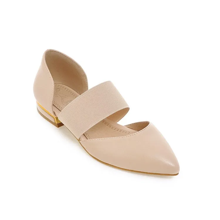 Flat Shoe Boxes Women's Pointed Toe Solid Color Ankle Wrap Flat Sandals