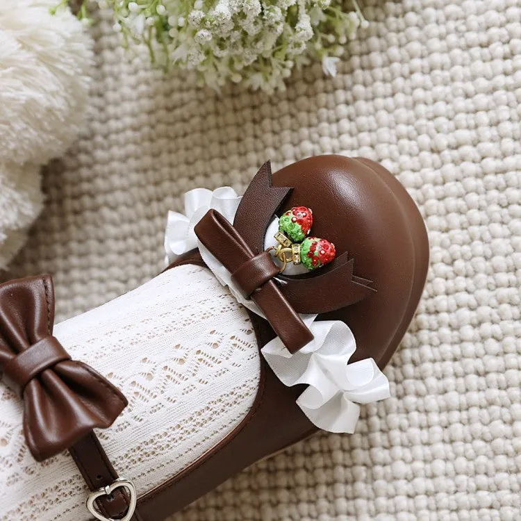 Knee High Boots Women's Pumps High Heel Mary Janes Shoes with Bowtie