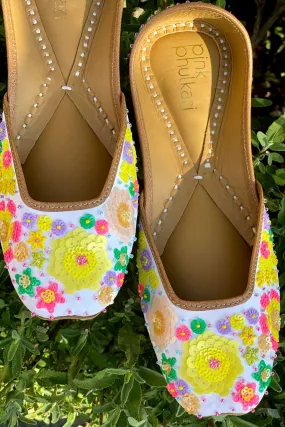 Women's Punjabi Jutti M02 Stamp Boa Flat Shoes