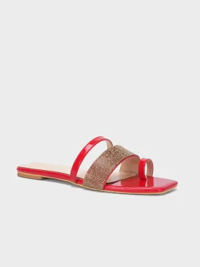 Women's "AKIKO" Crystals Stylish Slippers Deadpool Slippers