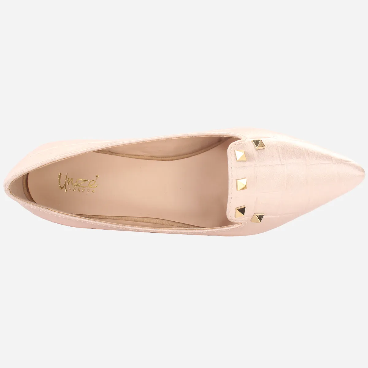 Women's "DIKAX" Pointed Toe Decorated Flat Pumps Flat Bottom Shoes For Weightlifting