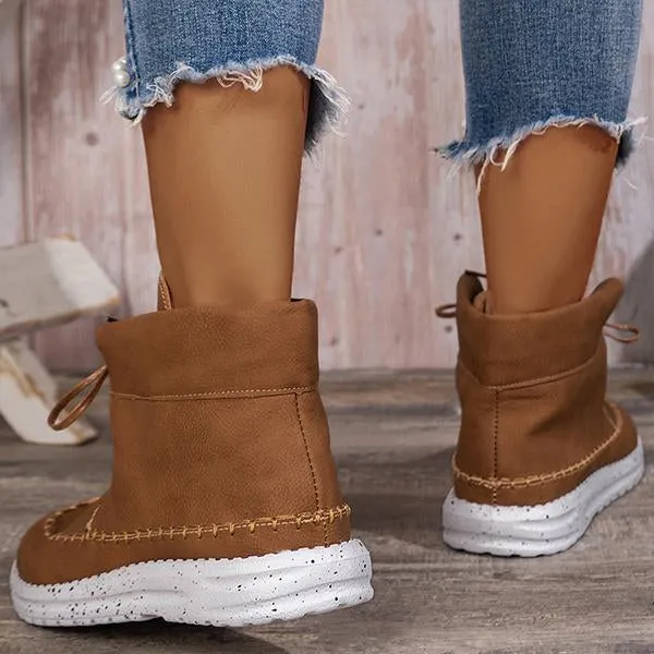 Adidas Terrex Hiking Shoes Women's Retro Casual Beaded Lace Up Flat Short Boots 17035191S