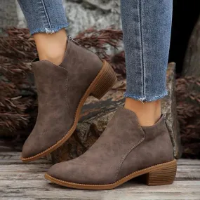 Women's Retro Casual Block Heel Ankle Boots 41536788S Adidas Yamamoto Shoes