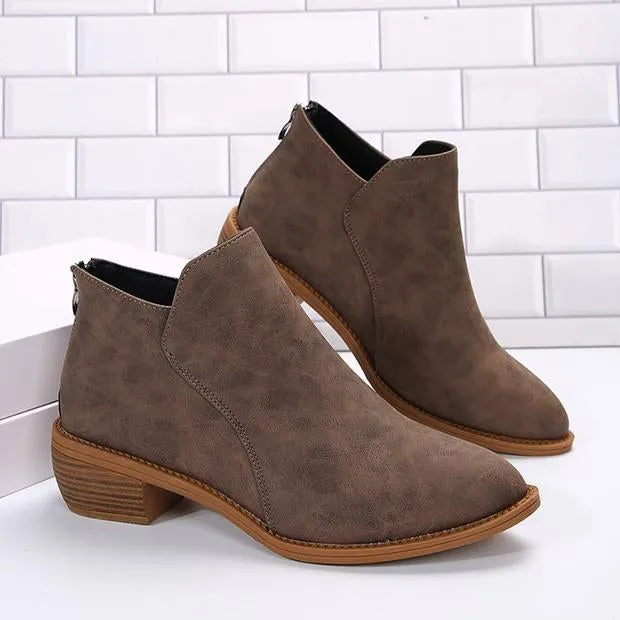 Women's Retro Casual Block Heel Ankle Boots 41536788S Tennis Shoes Adidas