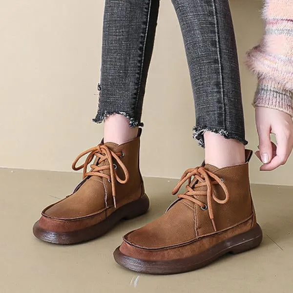 Women's Retro Casual Lace Up Flat Martin Boots 42415479S Adidas Torsion Super Shoes