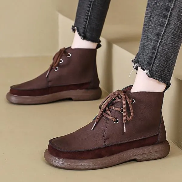 Bape X Adidas Shoes Women's Retro Casual Lace Up Flat Martin Boots 42415479S