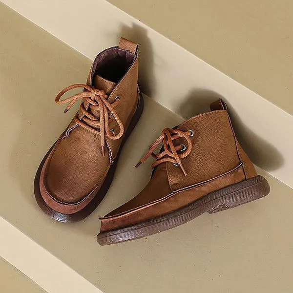 Adidas Strung Running Shoes Women's Retro Casual Lace Up Flat Martin Boots 42415479S