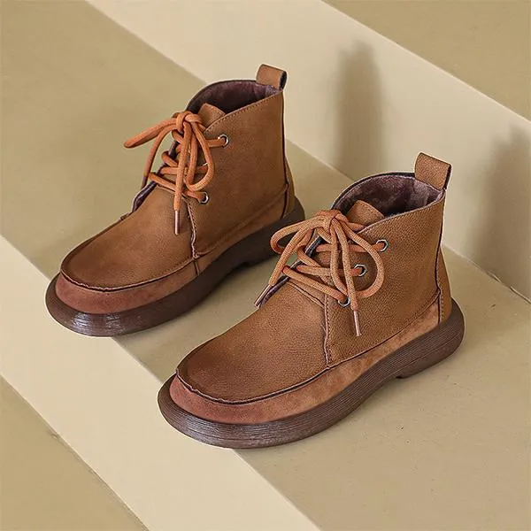 Japanese Adidas Shoes Women's Retro Casual Lace Up Flat Martin Boots 42415479S