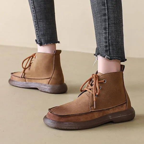 Women's Retro Casual Lace Up Flat Martin Boots 42415479S Infant Adidas Shoes