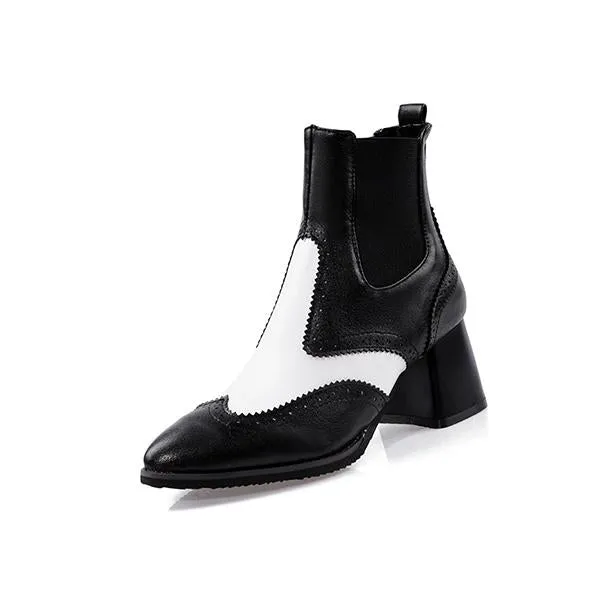 Women's Retro Snake Print Stitched Block Heel Boots 60682668S Adidas Boost Running Shoes