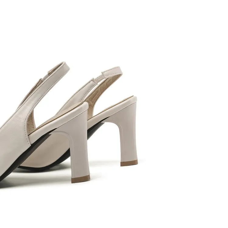 High Heel Memes Women's Slingbacks High Heel Chunky Pumps