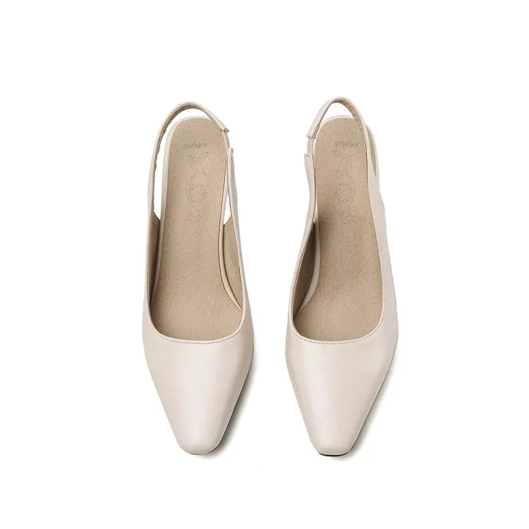 Women's Slingbacks High Heel Chunky Pumps Dyeable High Heels