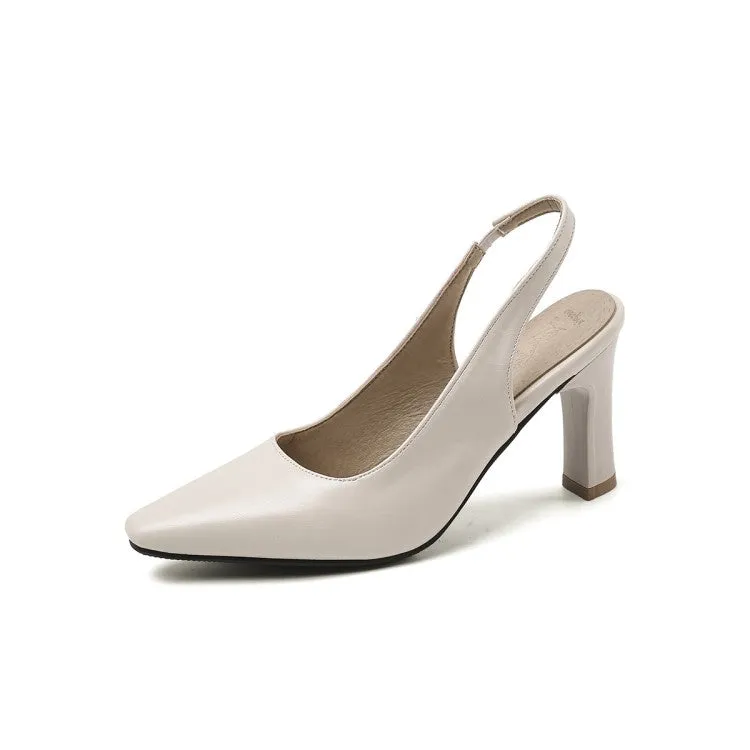 High Heeled Wedge Sandals Women's Slingbacks High Heel Chunky Pumps