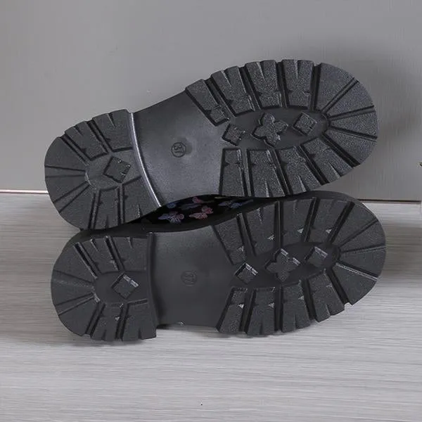 Adidas Jellyfish Shoes Women's Snowflake Butterfly Print Thick Sole Martin Boots 28953744S