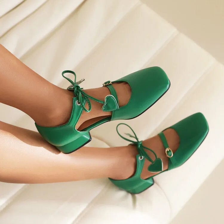 Jeans Flat Shoes Women's Square Toe Shallow Buckle Tied Sandals