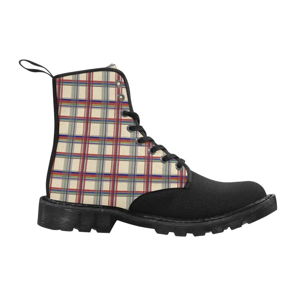 Nike Boots Women's Tartan Checks Print Canvas Boots