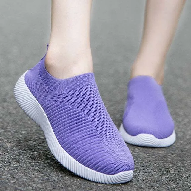 Women's Vulcanized Shoes High-Quality Women Sneakers Slip On Flats Loafers High Heeled Loafers