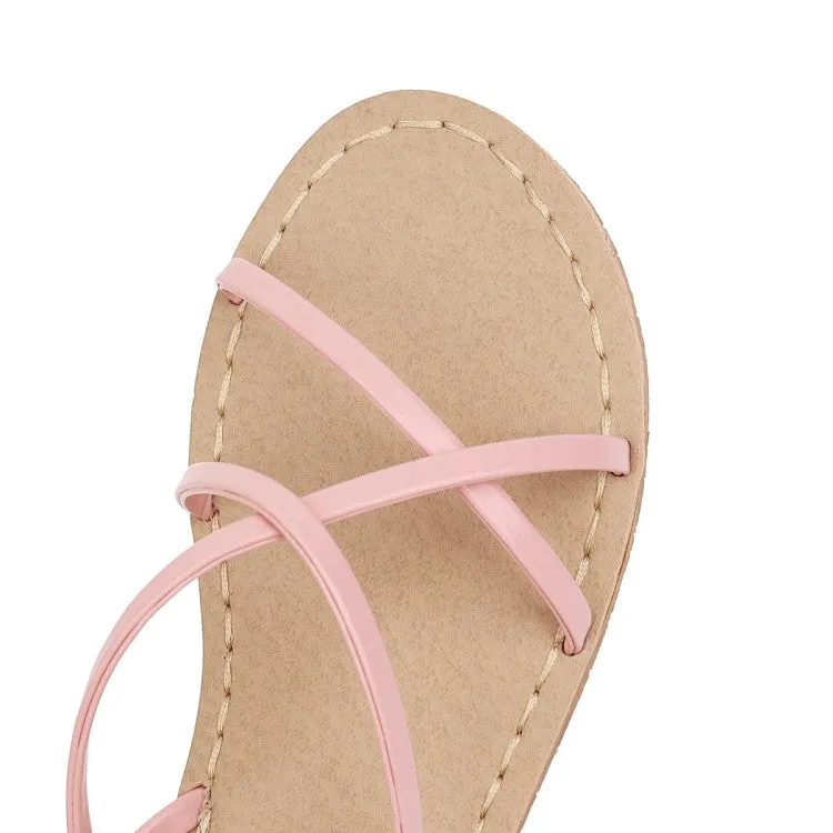 Women's's Cross Strap Flat Sandals Pop Shoes Flats