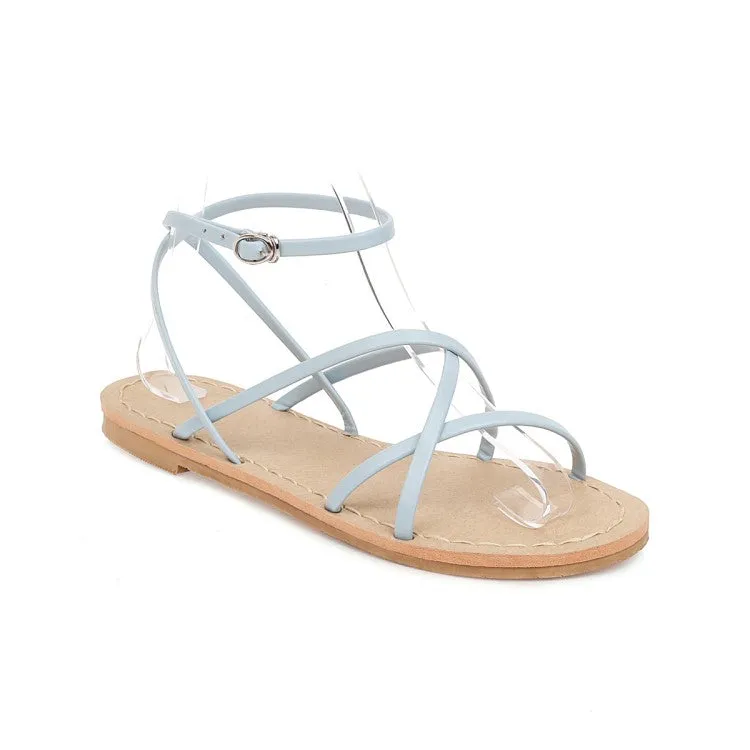 Women's's Cross Strap Flat Sandals Dance Shoes Flats