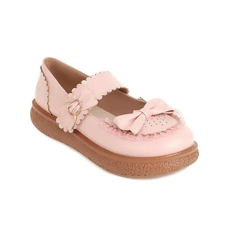 Daisy Fuentes Flat Shoes Women's's Lolita Round Toe Butterfly Knot Shallow Flat Sandals