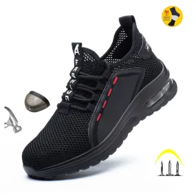 Work Shoes Hollow Breathable Steel Toe Boots Lightweight Safety Work Shoes Anti-slippery For Men Women Male Work Sneaker Custom Design Adidas Shoes