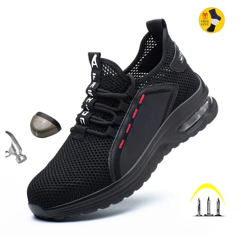 Work Shoes Hollow Breathable Steel Toe Boots Lightweight Safety Work Shoes Anti-slippery For Men Women Male Work Sneaker Adidas Nora Shoes
