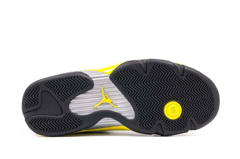 Air Jordan 14 Thunder Black/Vibrant Yellow-White Asics Gel Fit Sana Cross Training Shoe