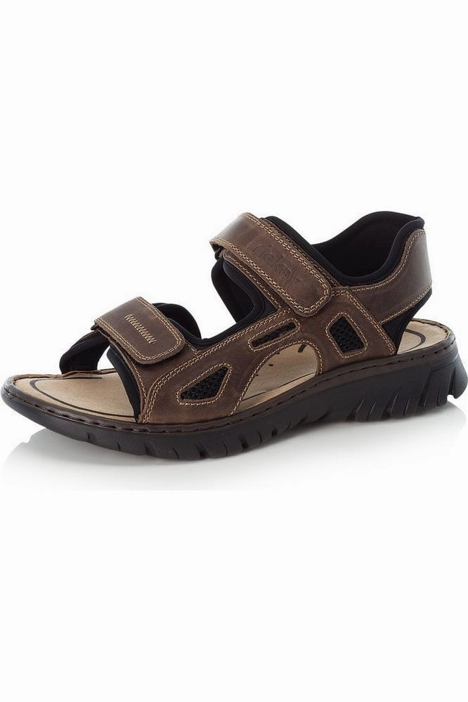 Rieker mens 26761-26 brown walking sandal Boardwalk Glam
